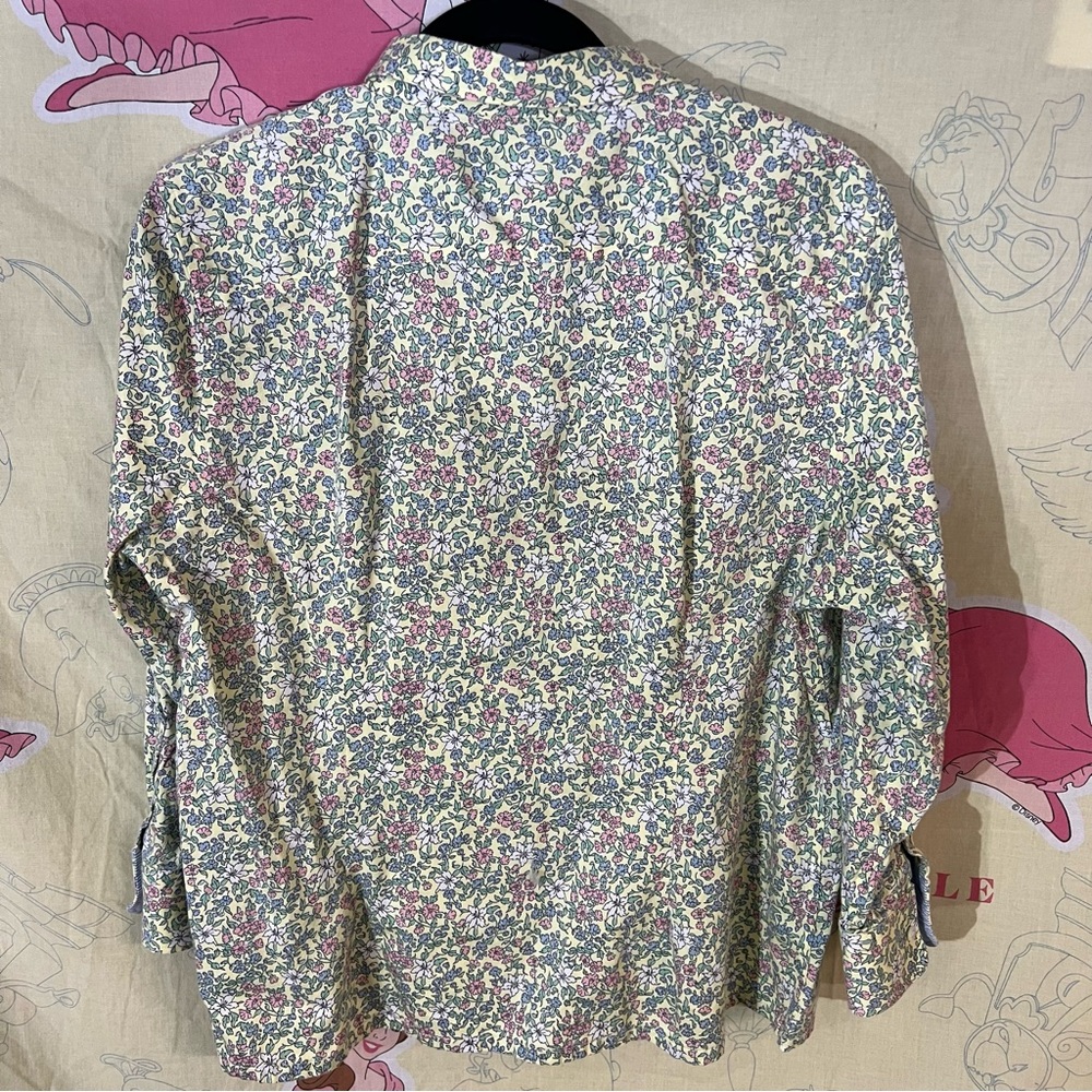 Chaps Yelllow Cream Floral Button-Down Shirt - Picture 3 of 10